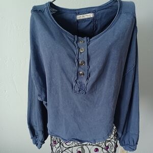 We The Free Cotton Henley Top